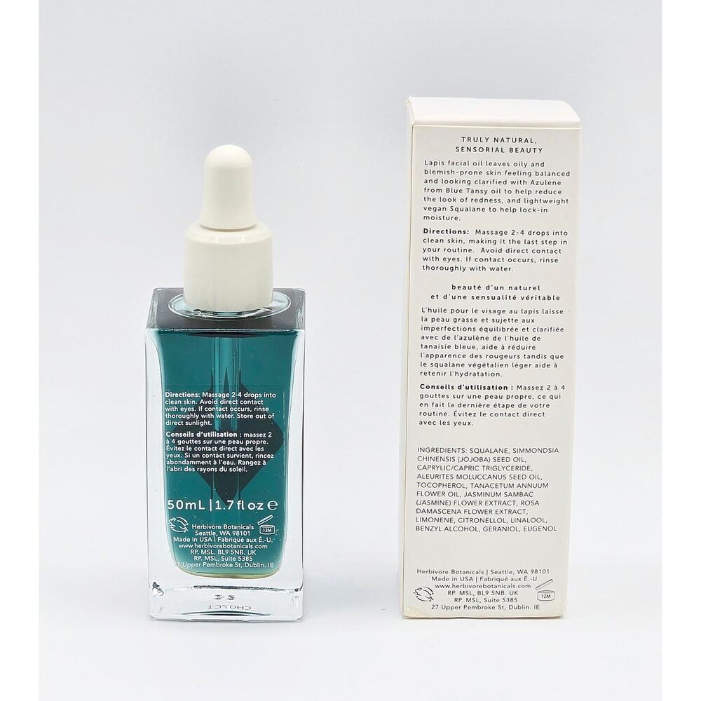 Herbivore Lapis Facial Oil Unisex 1.7 oz Blue New Balancing Blue Tansy Squalane - Picture 3 of 5